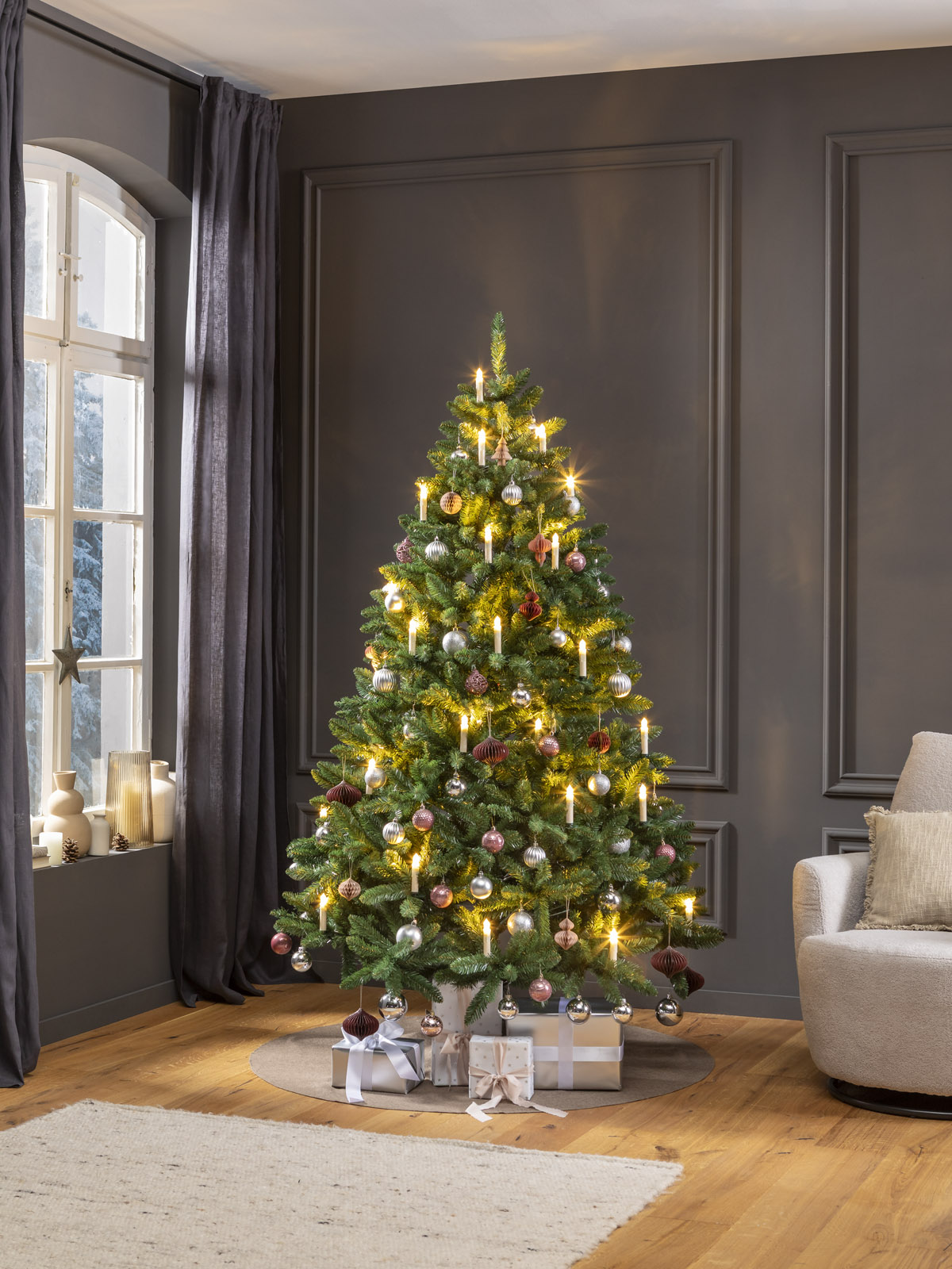 Künstlicher Weihnachtsbaum 120 cm "Lappland" (mit LED Kerzen)